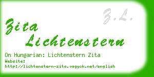 zita lichtenstern business card